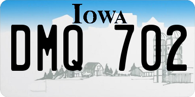 IA license plate DMQ702