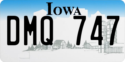 IA license plate DMQ747
