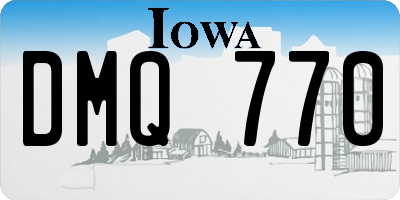 IA license plate DMQ770