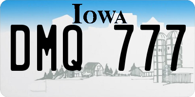 IA license plate DMQ777