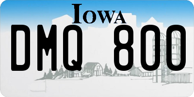 IA license plate DMQ800