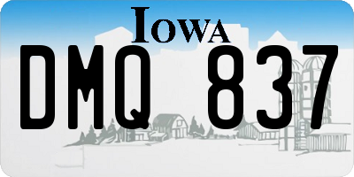 IA license plate DMQ837
