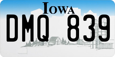 IA license plate DMQ839