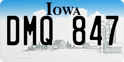 IA license plate DMQ847