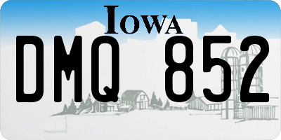 IA license plate DMQ852
