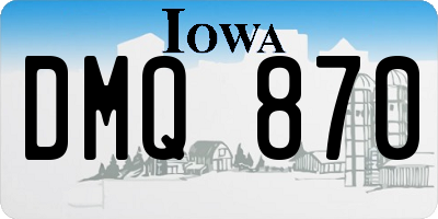 IA license plate DMQ870