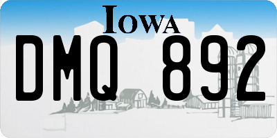 IA license plate DMQ892