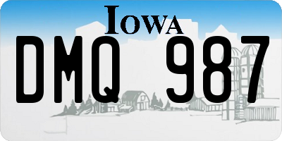IA license plate DMQ987