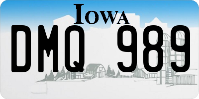 IA license plate DMQ989