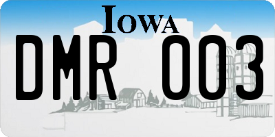 IA license plate DMR003
