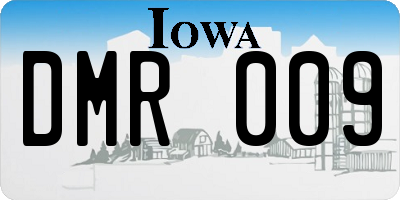IA license plate DMR009