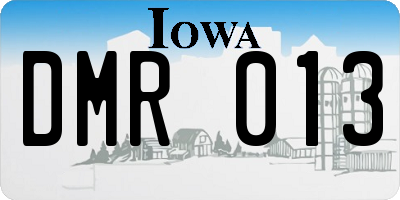 IA license plate DMR013