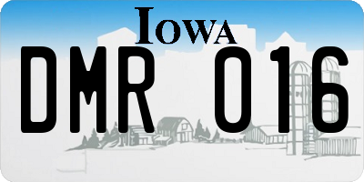 IA license plate DMR016