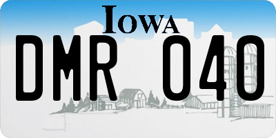 IA license plate DMR040