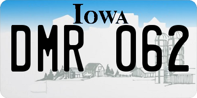 IA license plate DMR062