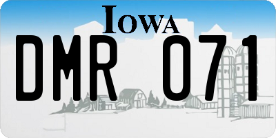 IA license plate DMR071