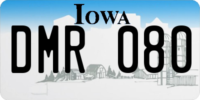 IA license plate DMR080