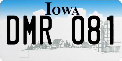 IA license plate DMR081