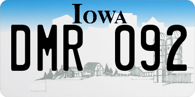 IA license plate DMR092