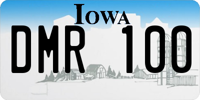 IA license plate DMR100