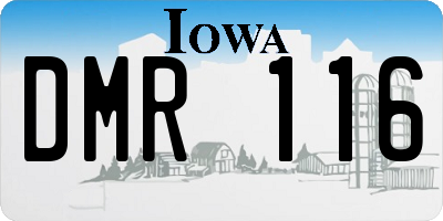 IA license plate DMR116
