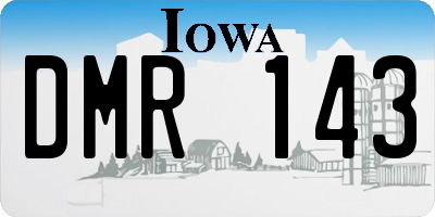 IA license plate DMR143