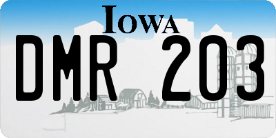 IA license plate DMR203