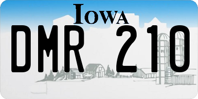 IA license plate DMR210