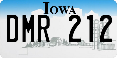 IA license plate DMR212