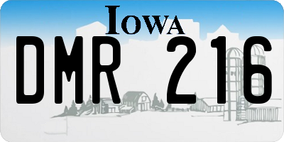 IA license plate DMR216