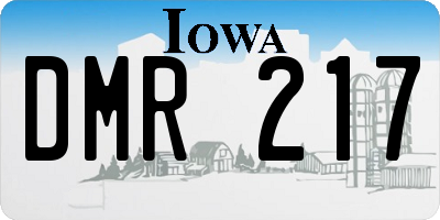 IA license plate DMR217
