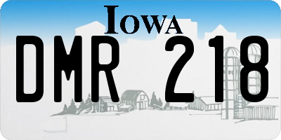 IA license plate DMR218