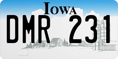 IA license plate DMR231