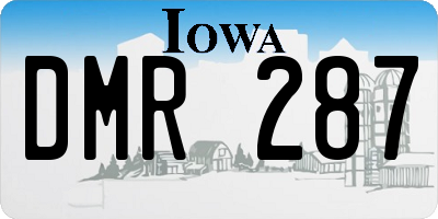 IA license plate DMR287
