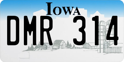 IA license plate DMR314