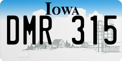 IA license plate DMR315