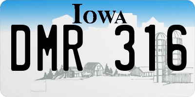 IA license plate DMR316
