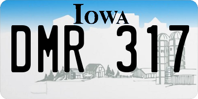 IA license plate DMR317