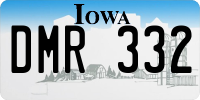 IA license plate DMR332