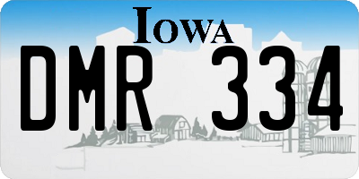 IA license plate DMR334