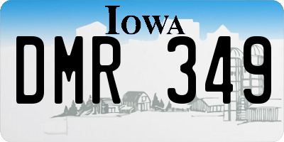 IA license plate DMR349