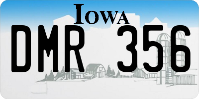 IA license plate DMR356