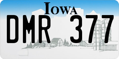 IA license plate DMR377