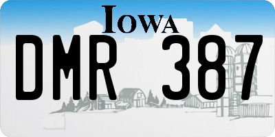 IA license plate DMR387