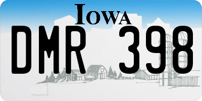 IA license plate DMR398