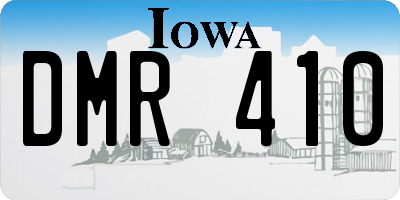 IA license plate DMR410
