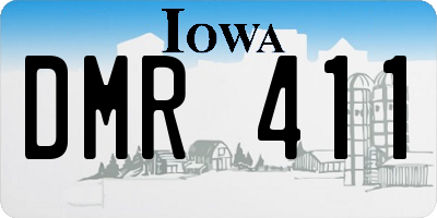 IA license plate DMR411