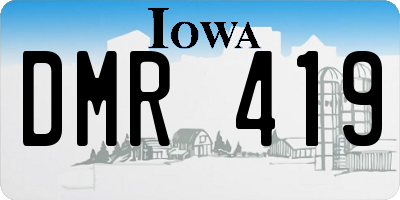 IA license plate DMR419