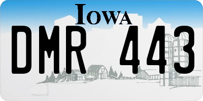 IA license plate DMR443
