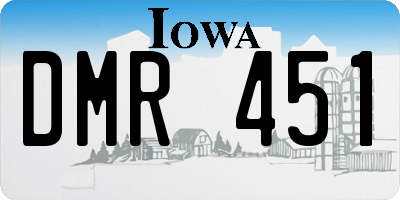 IA license plate DMR451